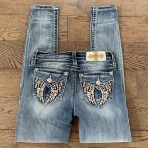 Miss Me Hailey Rhinestone Pocket Skinny Jeans